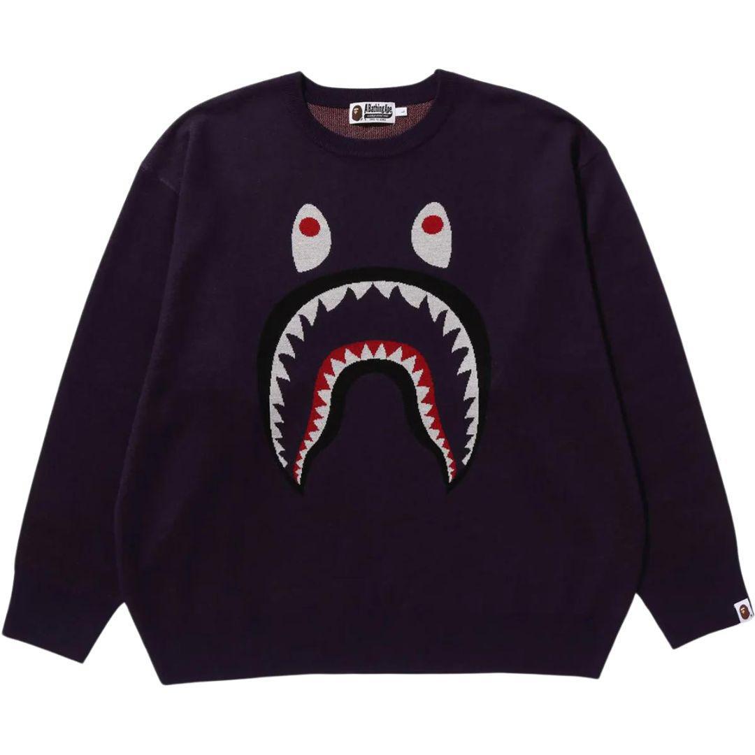 BAPE SHARK KNITCREWNECK PURPLE ONE OF A KIND