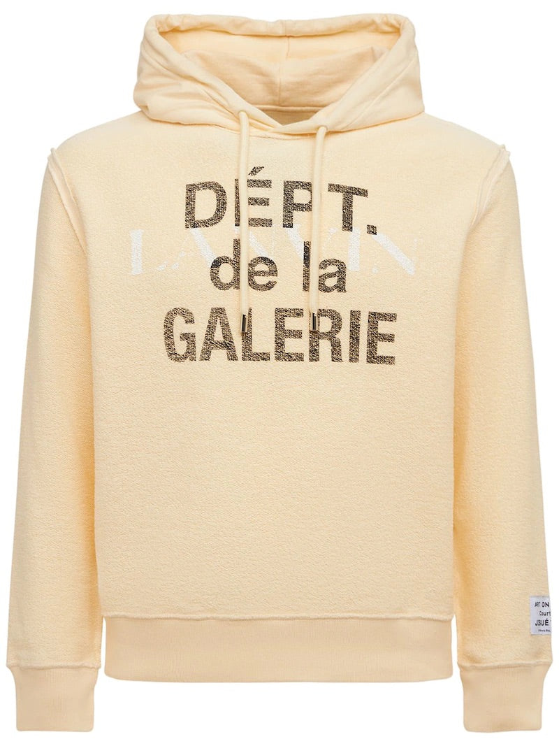 GALLERY DEPT X LANVIN WASHED COTTON RELAXED HOODIE BEIGE – ONE OF