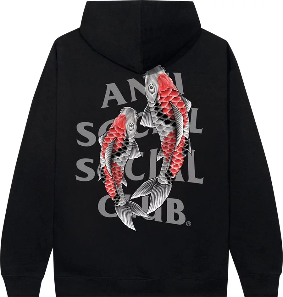 ANTI SOCIAL SOCIAL CLUB KOI GARDEN HOODIE BLACK ONE OF A KIND