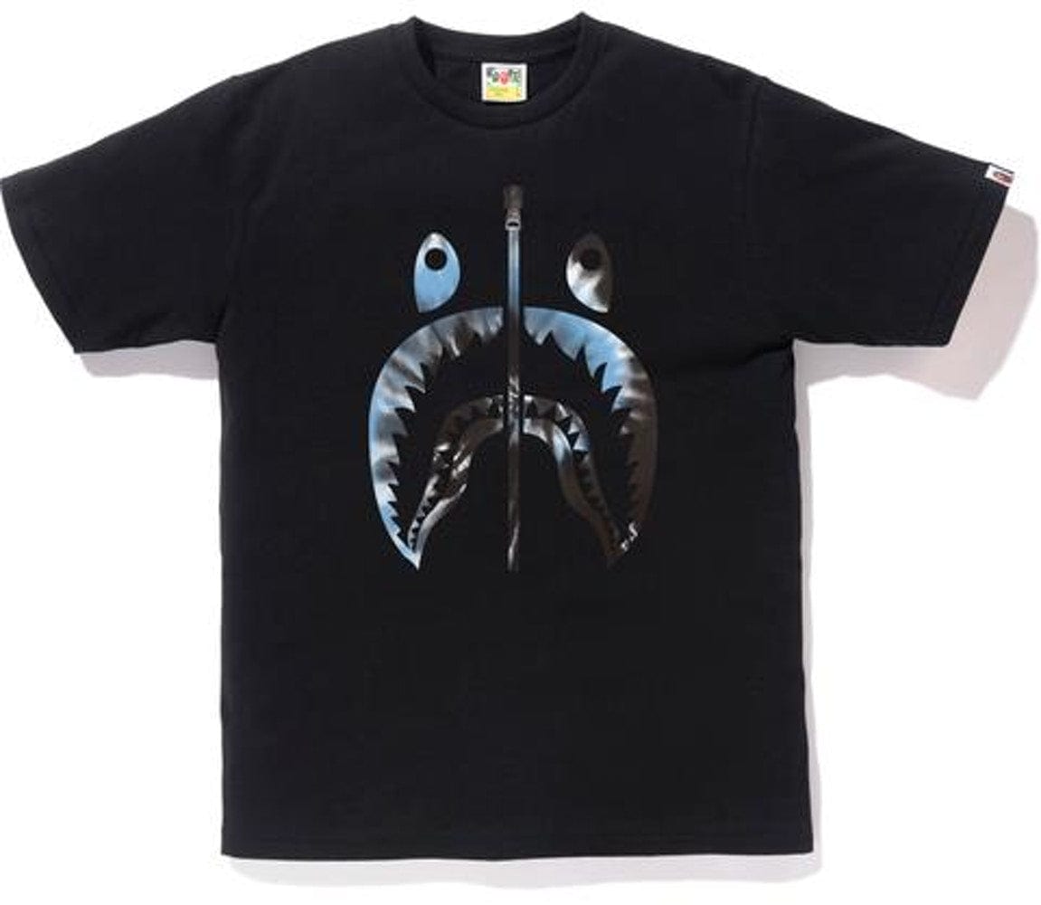 BAPE TIE DYE SHARK TEE BLACK BLUE