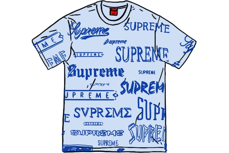 SUPREME MULTI LOGO TEE WHITE ONE OF A KIND