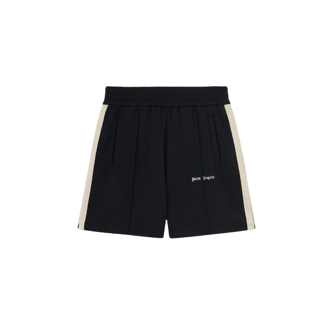 PALM ANGLES STRIPPED TRACK SHORTS BLACK / OFF WHITE