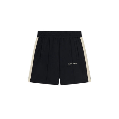 PALM ANGLES STRIPPED TRACK SHORTS BLACK / OFF WHITE