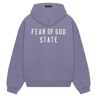 ESSENTIALS FOG FEAR OF GOD STATE LOGO HEAVY ZIP-UP LAVENDER