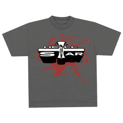 HELLSTAR WASHED EMBLEM TEE GREY