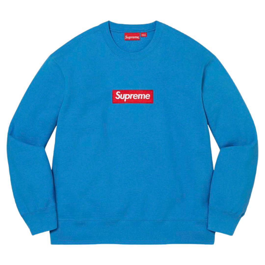 SUPREME FW22 RED BOX LOGO CREWNECK BLUE