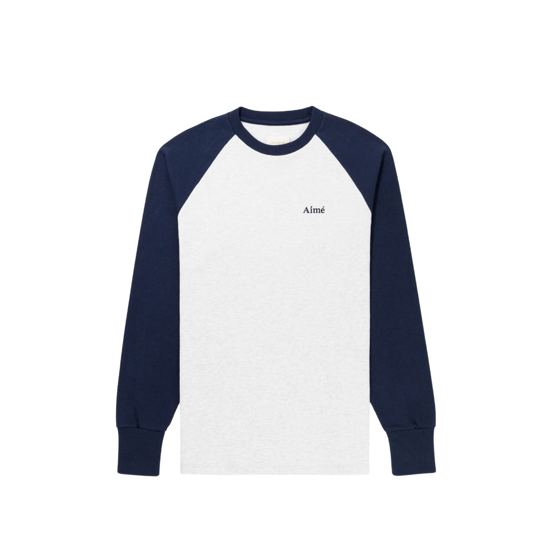 AIMÉ LEON DORE BASEBALL LONG SLEEVE GREY NAVY