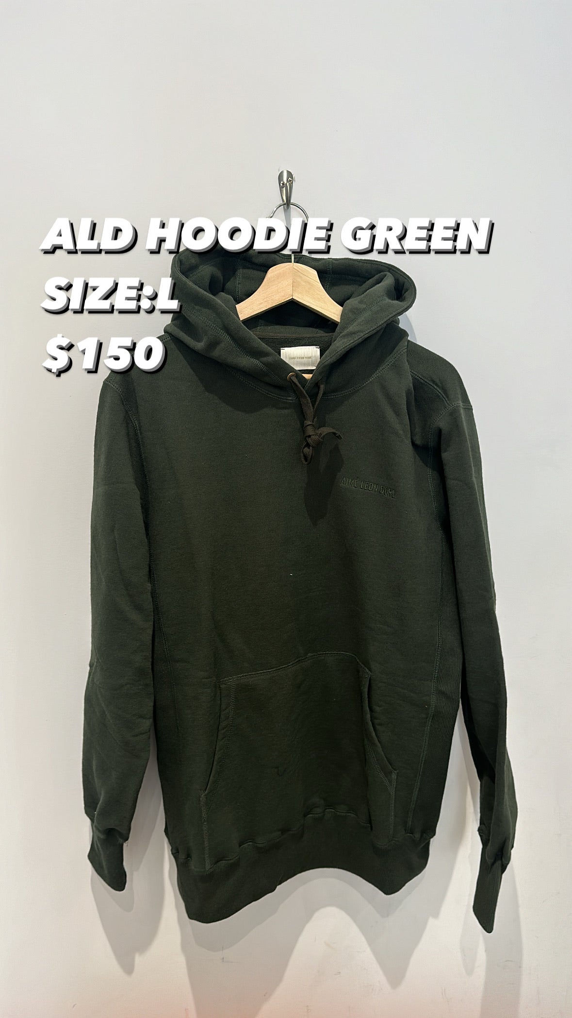 AIMÉ LEON DORE EMBROIDERED HOODIE GREEN