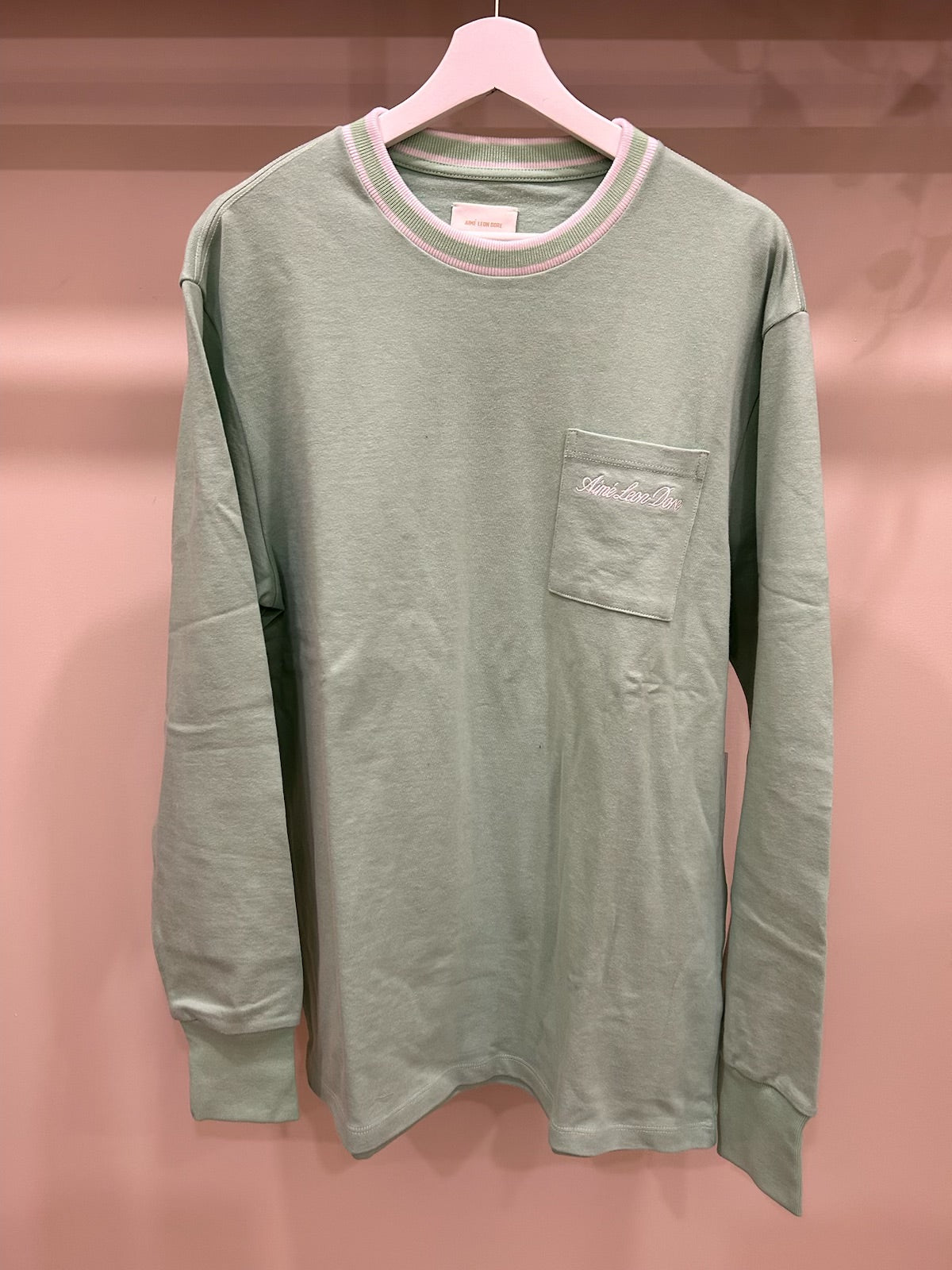 AIMÉ LEON DORE STRIPED COLLAR LONGSLEEVE GREEN