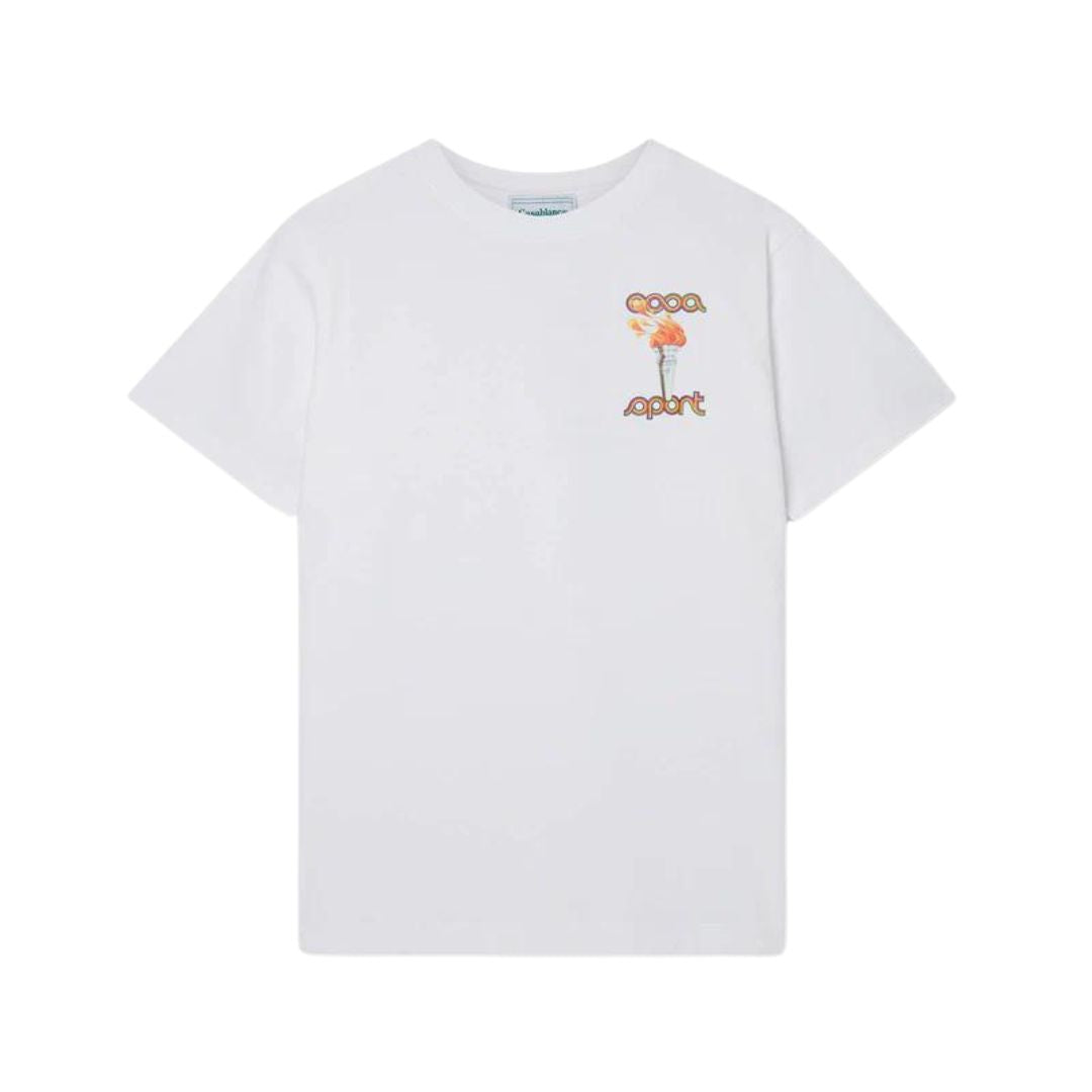 CASABLANCA LA FLAME DU SPORT T-SHIRT WHITE