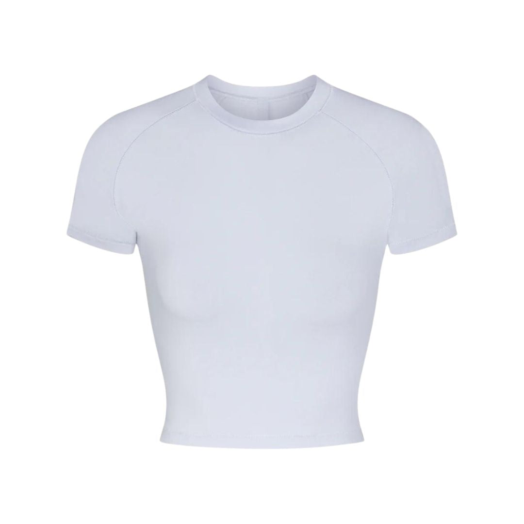 SKIMS NEW VINTAGE CROPPED RAGLAN T-SHIRT PERIWINKLE