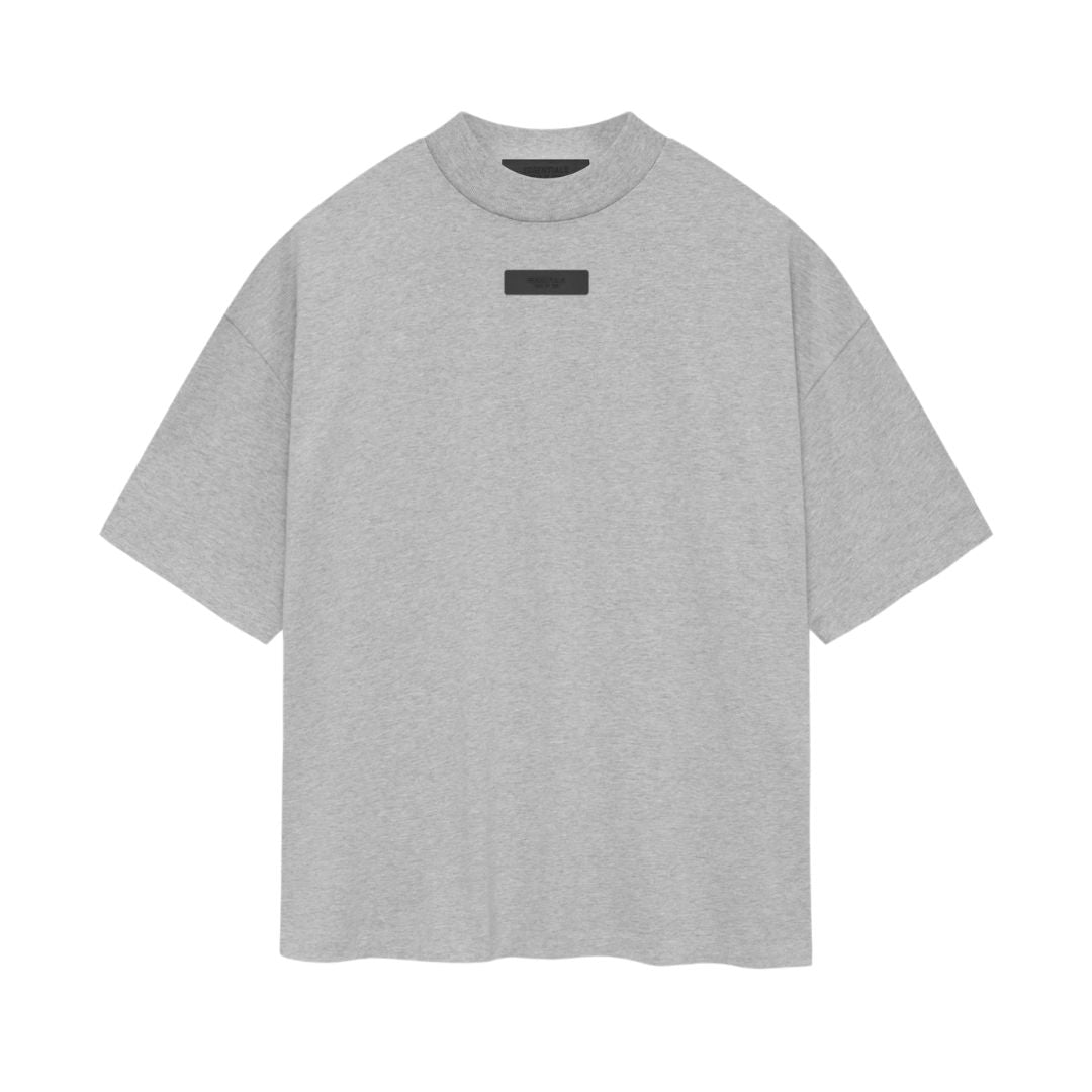 ESSENTIALS FOG CHEST LOGO T-SHIRT DARK HEATHER OATMEAL