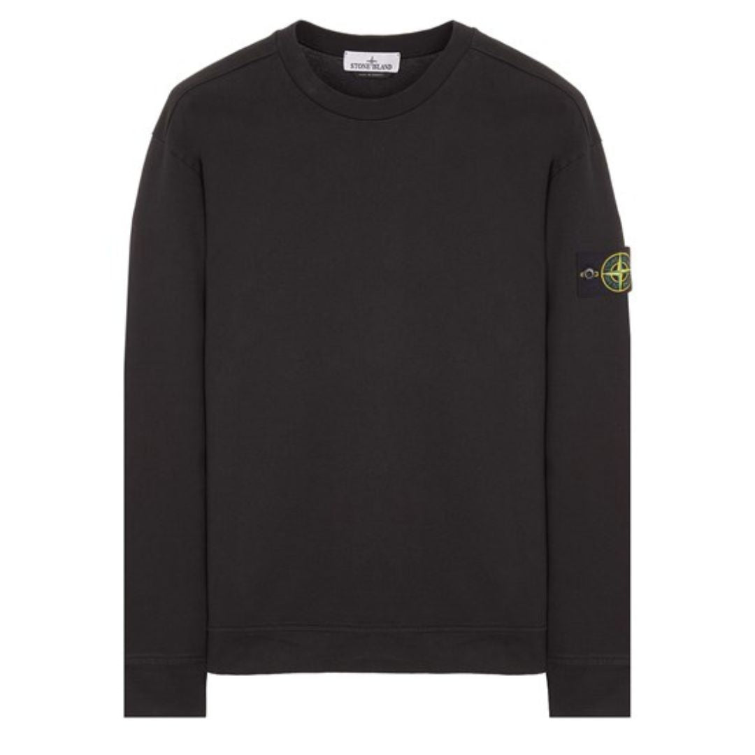 STONE ISLAND PATCH LOGO CREWNECK SWEATSHIRT BLACK