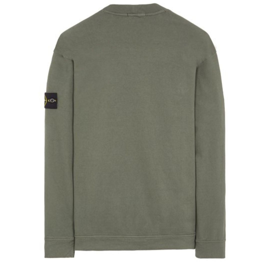 STONE ISLAND PATCH LOGO CREWNECK SWEATSHIRT OLIVE