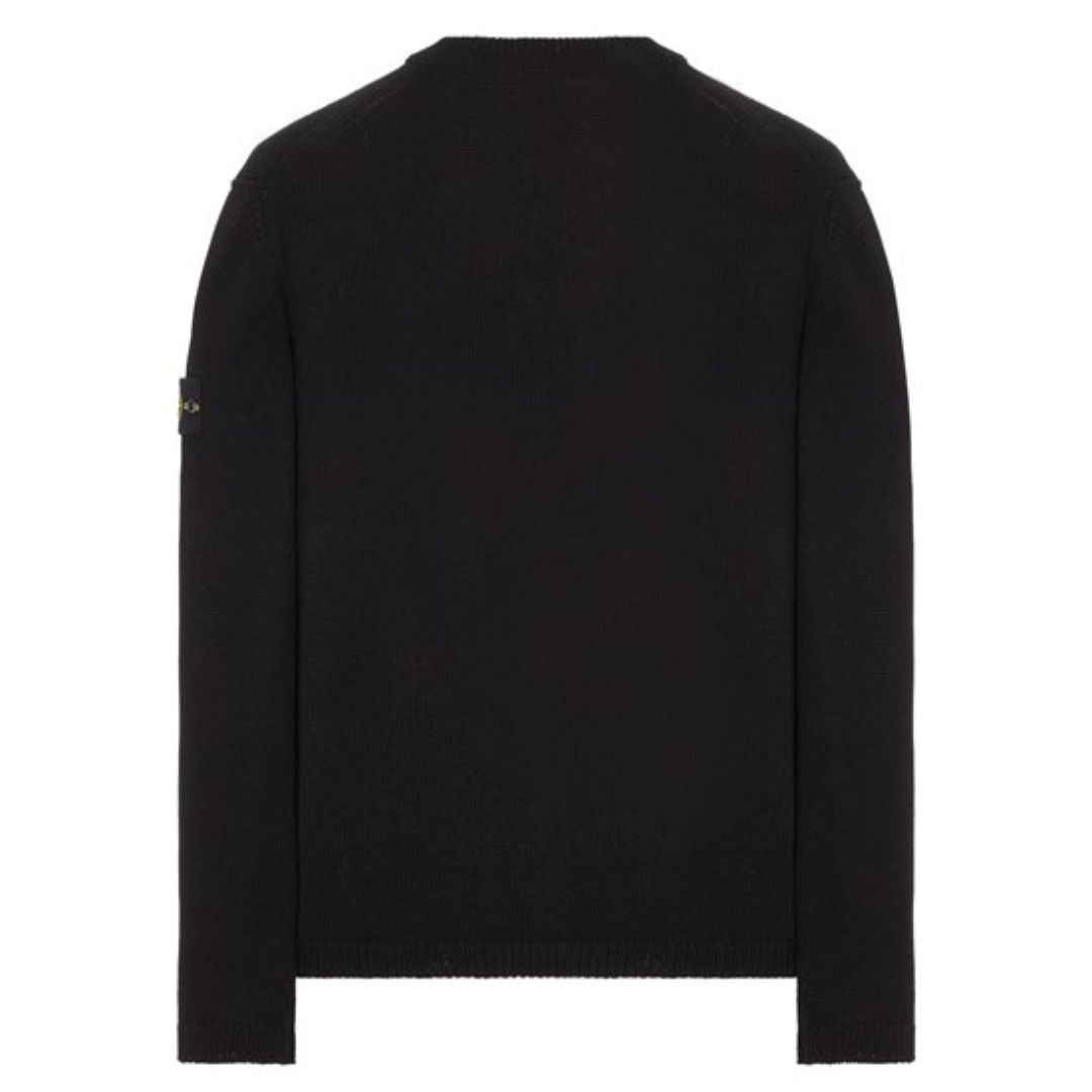 STONE ISLAND KNIT CARDIGAN BLACK