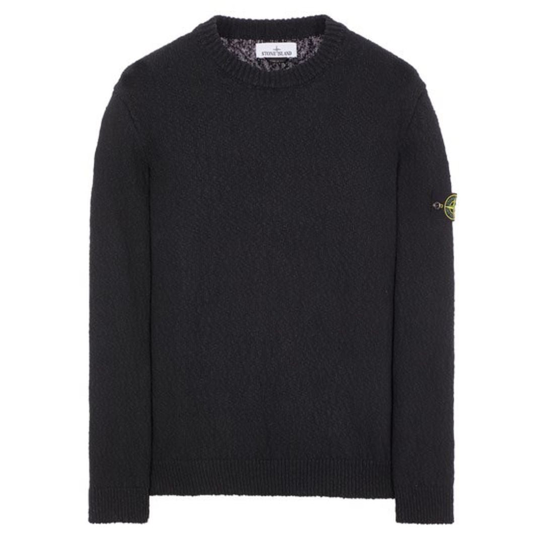 STONE ISLAND KNIT CREWNECK SWEATSHIRT BLACK