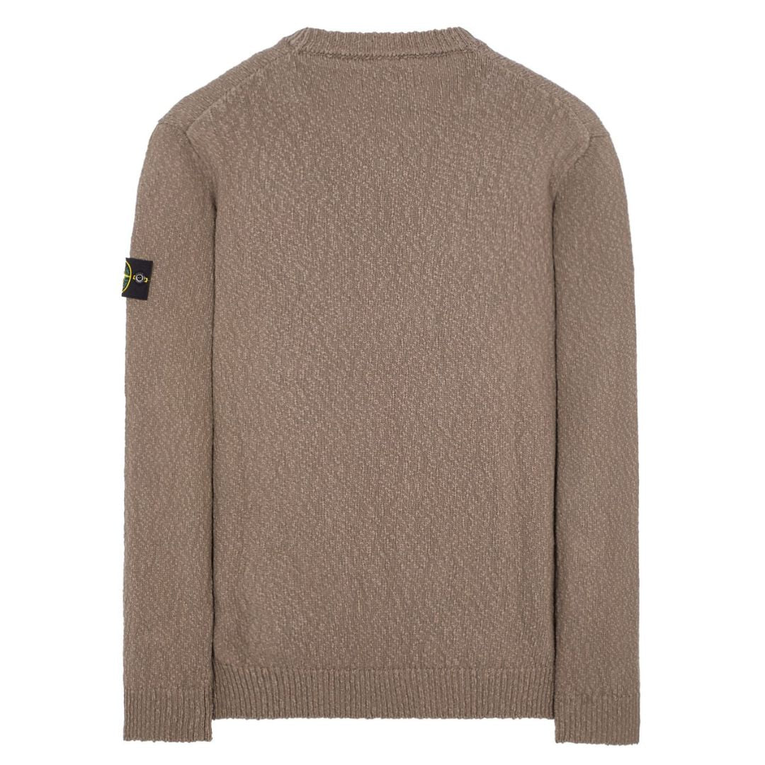 STONE ISLAND KNIT CREWNECK SWEATSHIRT TAN