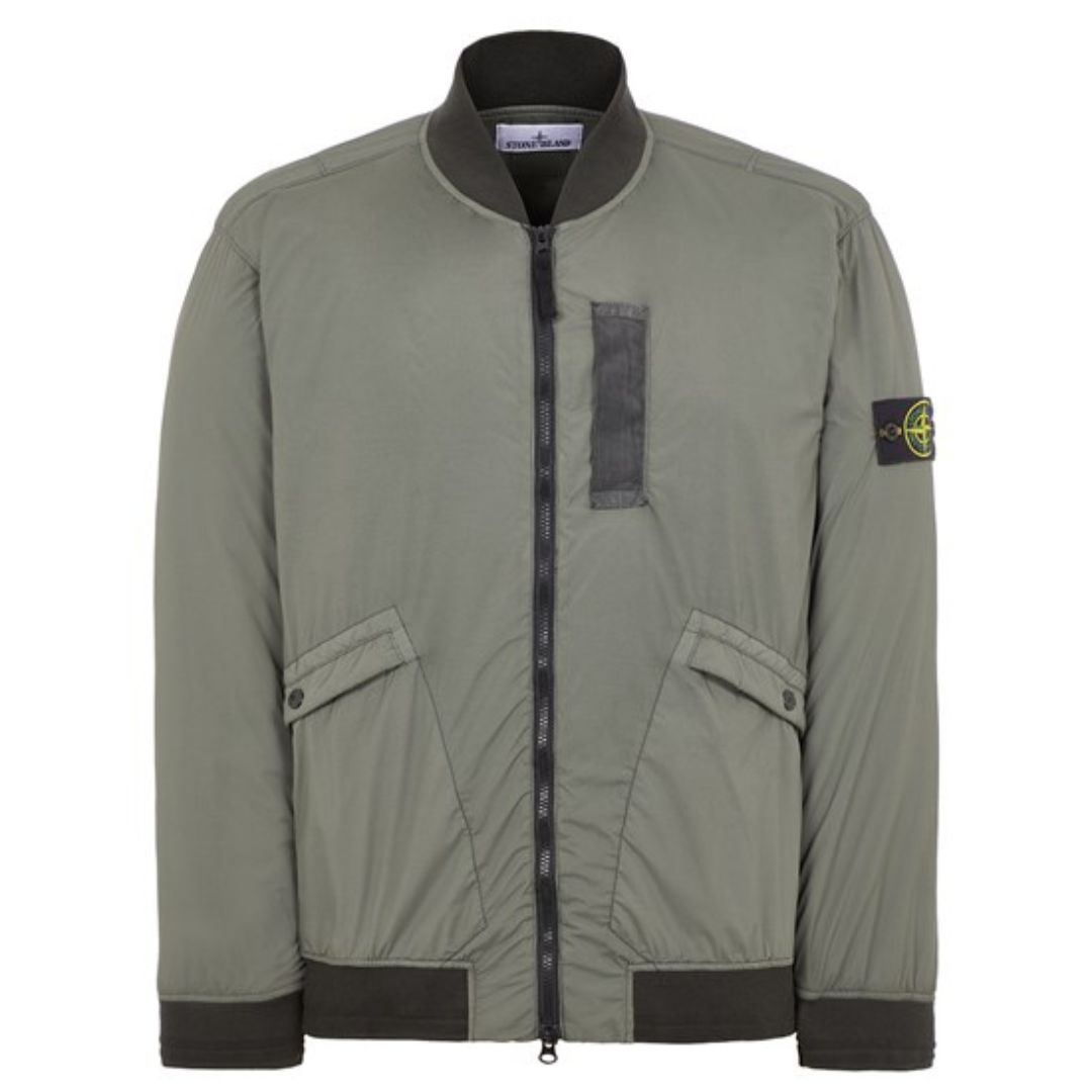 STONE ISLAND NYLON BOMBER JACKET GREEN