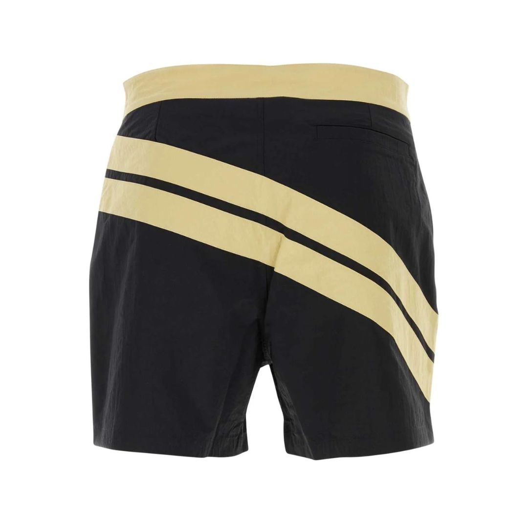 PALM ANGELS DIAGONAL SURF SWIMSHORTS BLACK