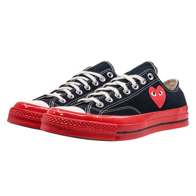 COMME DES GARÇONS PLAY CONVERSE CHUCK TAYLOR LOW BLACK RED SOLE