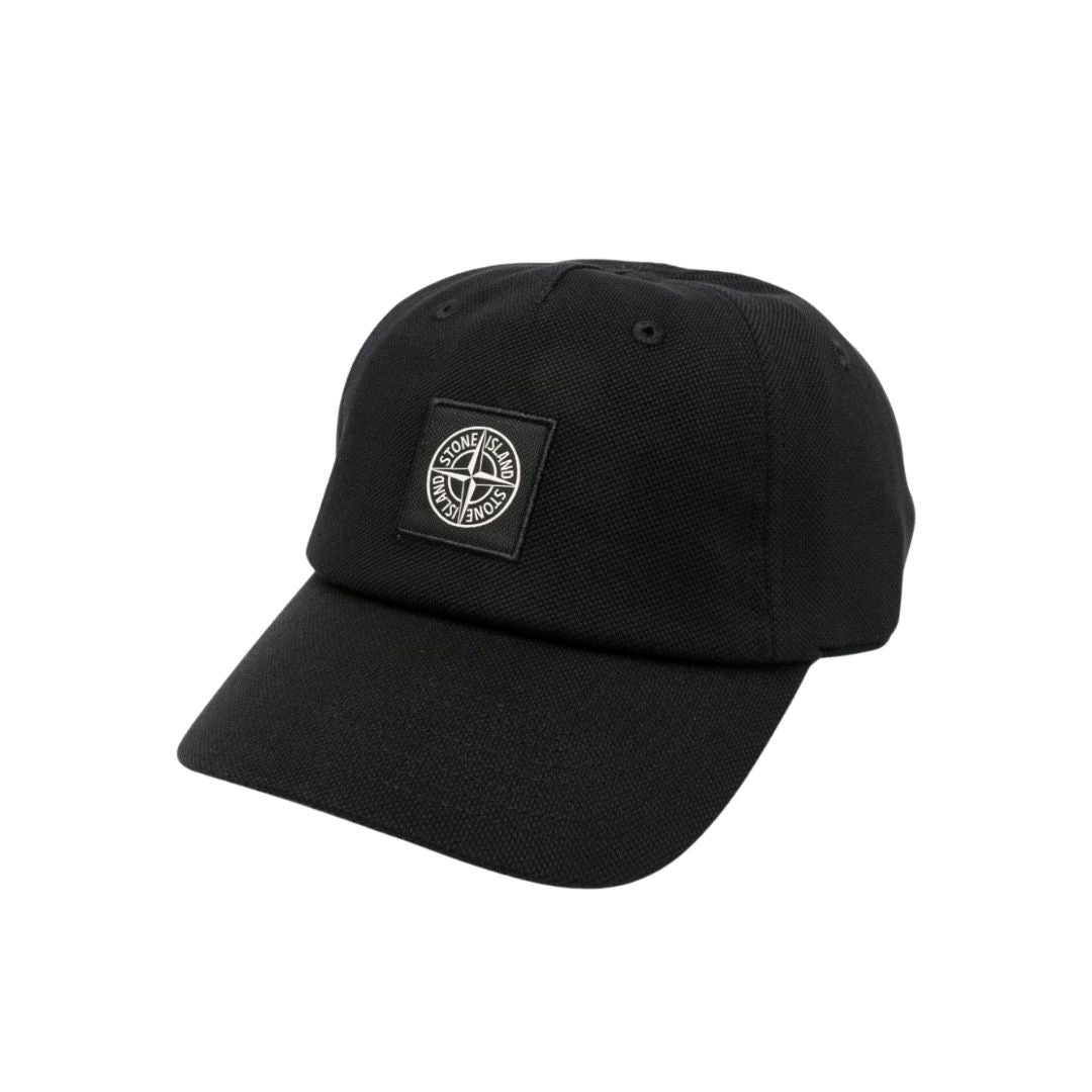 STONE ISLAND 6 PANEL CAP BLACK