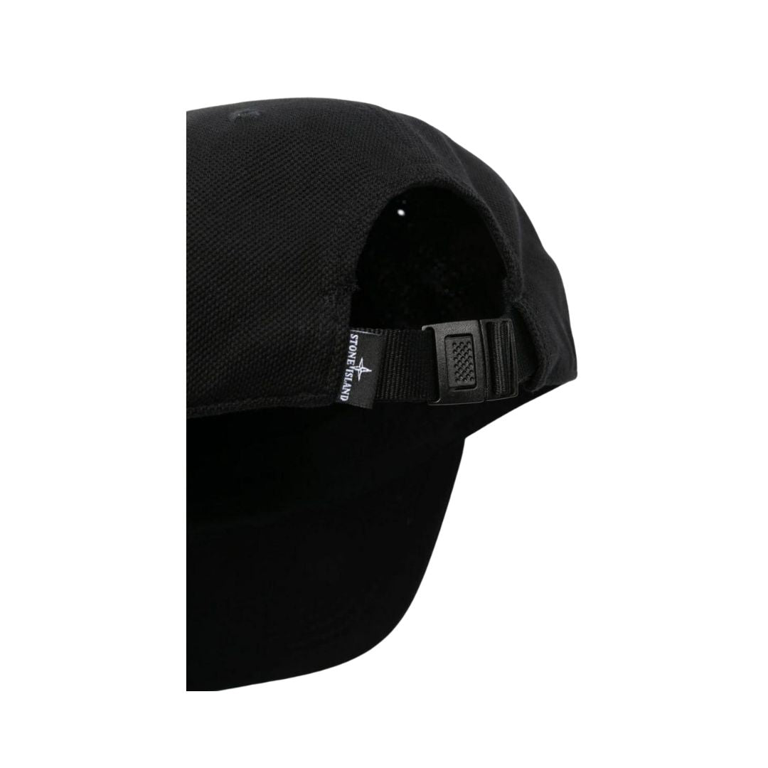 STONE ISLAND 6 PANEL CAP BLACK