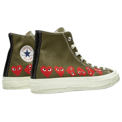 COMME DES GARÇONS PLAY CHUCK TAYLOR CONVERSE MULTI HEART OLIVE