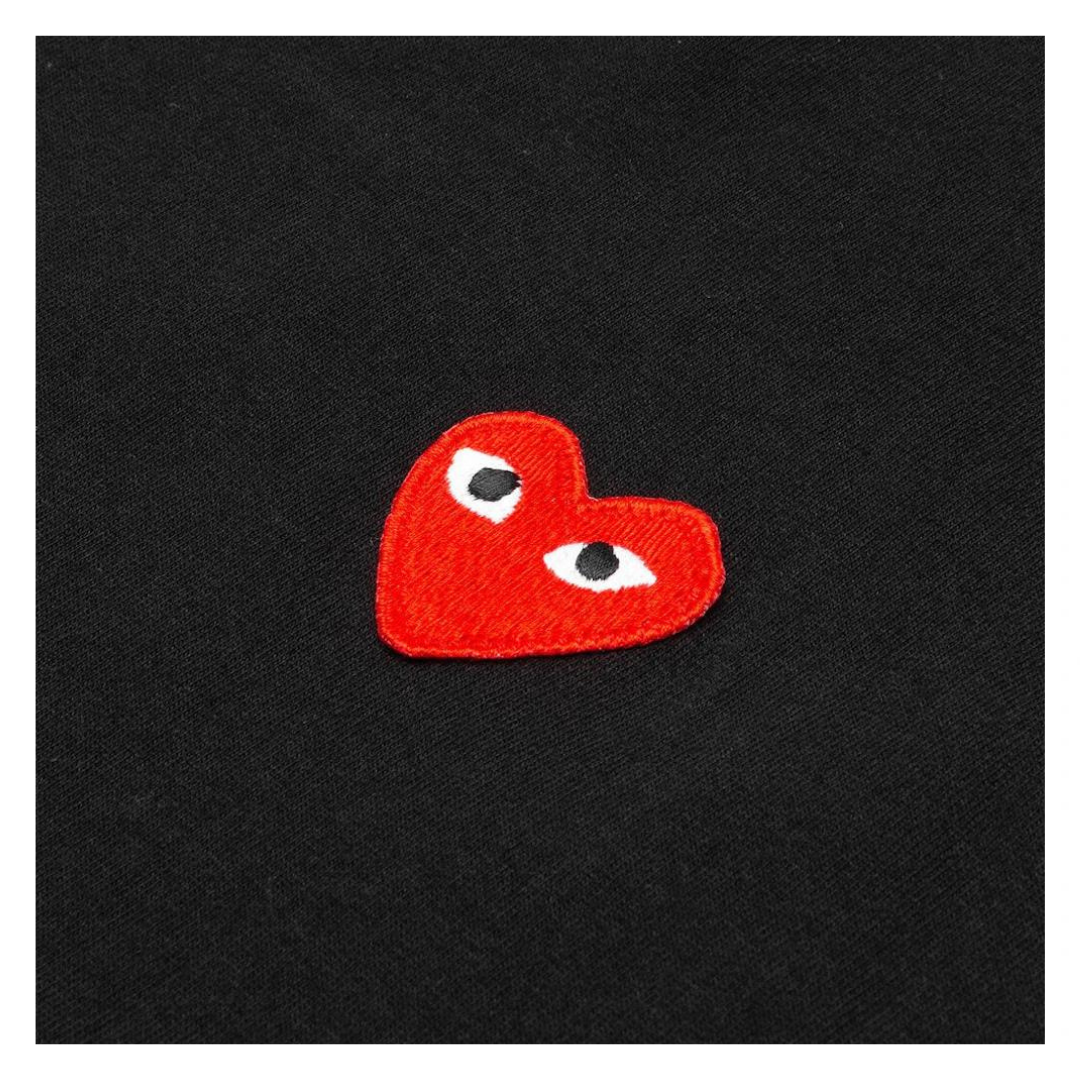 COMME DES GARÇONS PLAY RED EMBLEM LONG SLEEVE BLACK