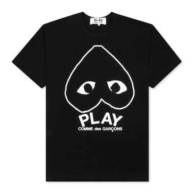 COMME DES GARCONS PLAY INVERTED OUTLINE HEART T-SHIRT BLACK