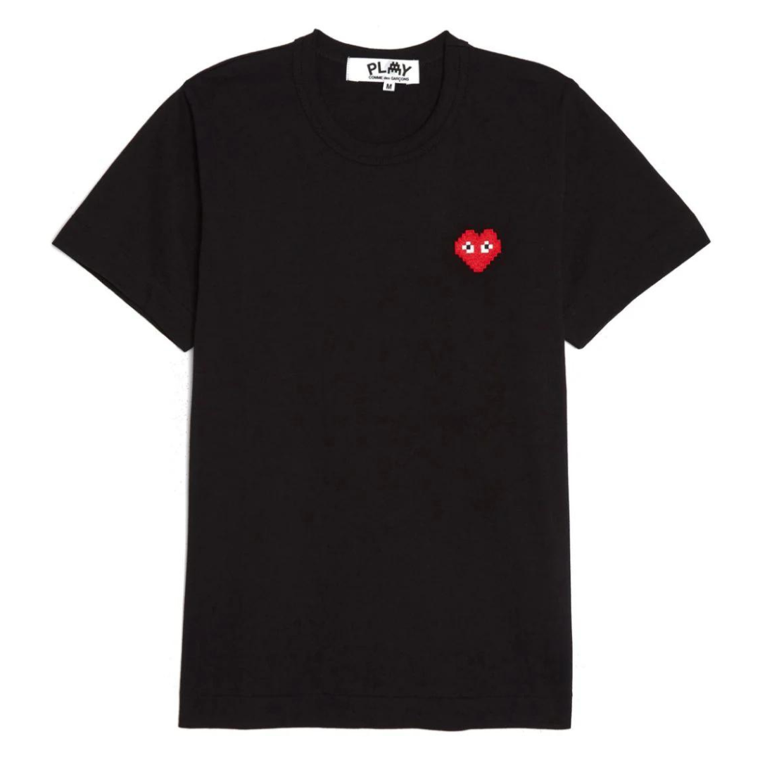 COMME DES GARÇONS GLITCH HEART LOGO BLACK / RED