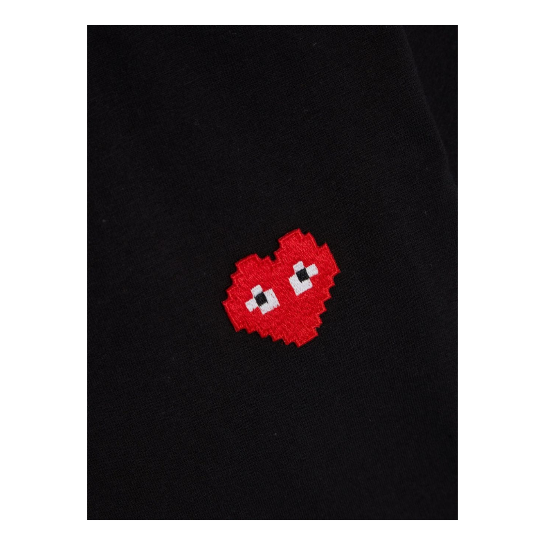 COMME DES GARÇONS GLITCH HEART LOGO BLACK / RED