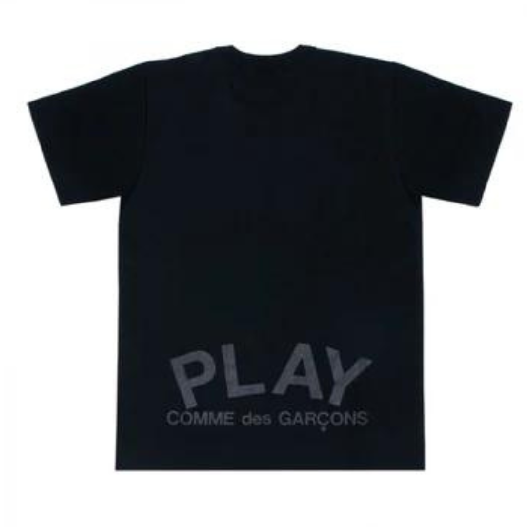 COMME DES GARÇON DOUBLE HEART LOGO BLACK T-SHIRT