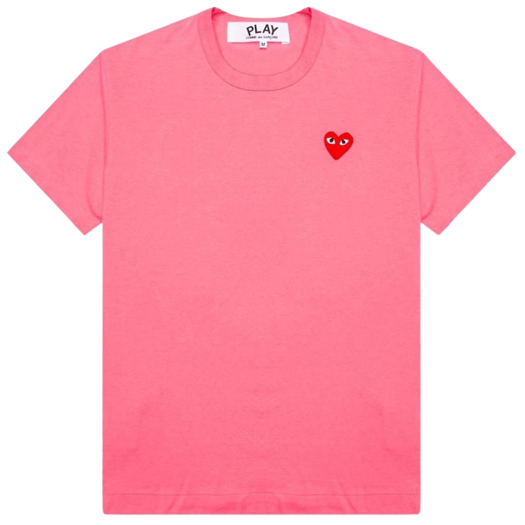 COMME DES GARÇONS PLAY RED EMBLEM T-SHIRT PINK