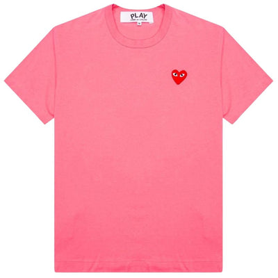 COMME DES GARÇONS PLAY RED EMBLEM T-SHIRT PINK