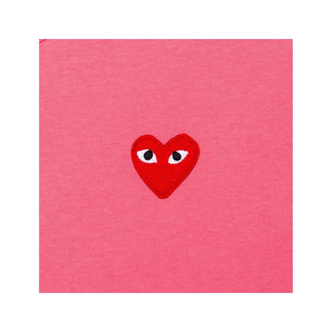 COMME DES GARÇONS PLAY RED EMBLEM T-SHIRT PINK