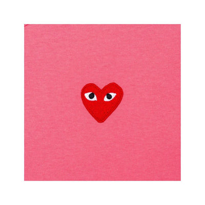 COMME DES GARÇONS PLAY RED EMBLEM T-SHIRT PINK