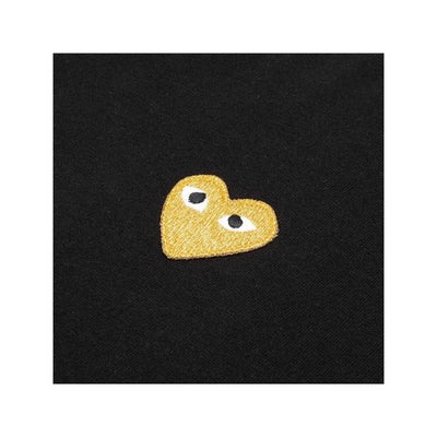 COMME DES GARÇONS PLAY GOLD EMBLEM T-SHIRT BLACK