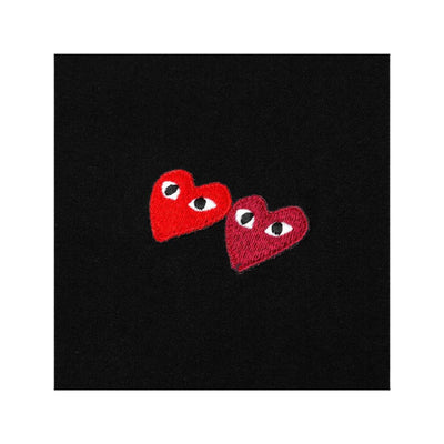 COMME DES GARÇONS PLAY DOUBLE HEART T-SHIRT BLACK