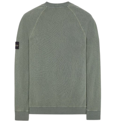 STONE ISLAND PATCH LOGO CREWNECK SWEATSHIRT MUSK GREEN