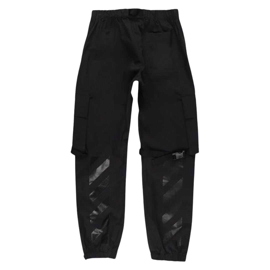 OFF WHITE DIAG TAB CANVAS CARGO PANT BLACK