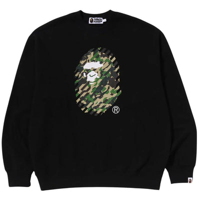 BAPE ABC CAMO APE HEAD CREWNECK BLACK