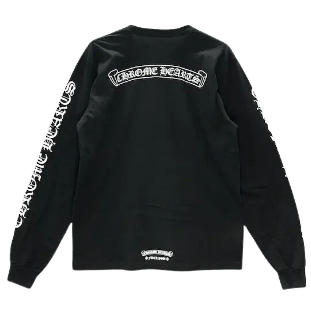 CHROME HEARTS SCROLL LOGO POCKET LONG SLEEVE BLACK