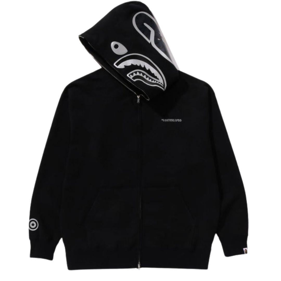 BAPE INK CAMO SHARK FULL ZIP HOODIE BLACK