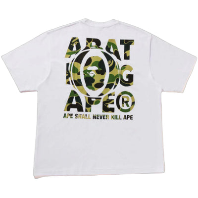 BAPE ABC CAMO APE HEAD RELAXED T-SHIRT WHITE/GREEN