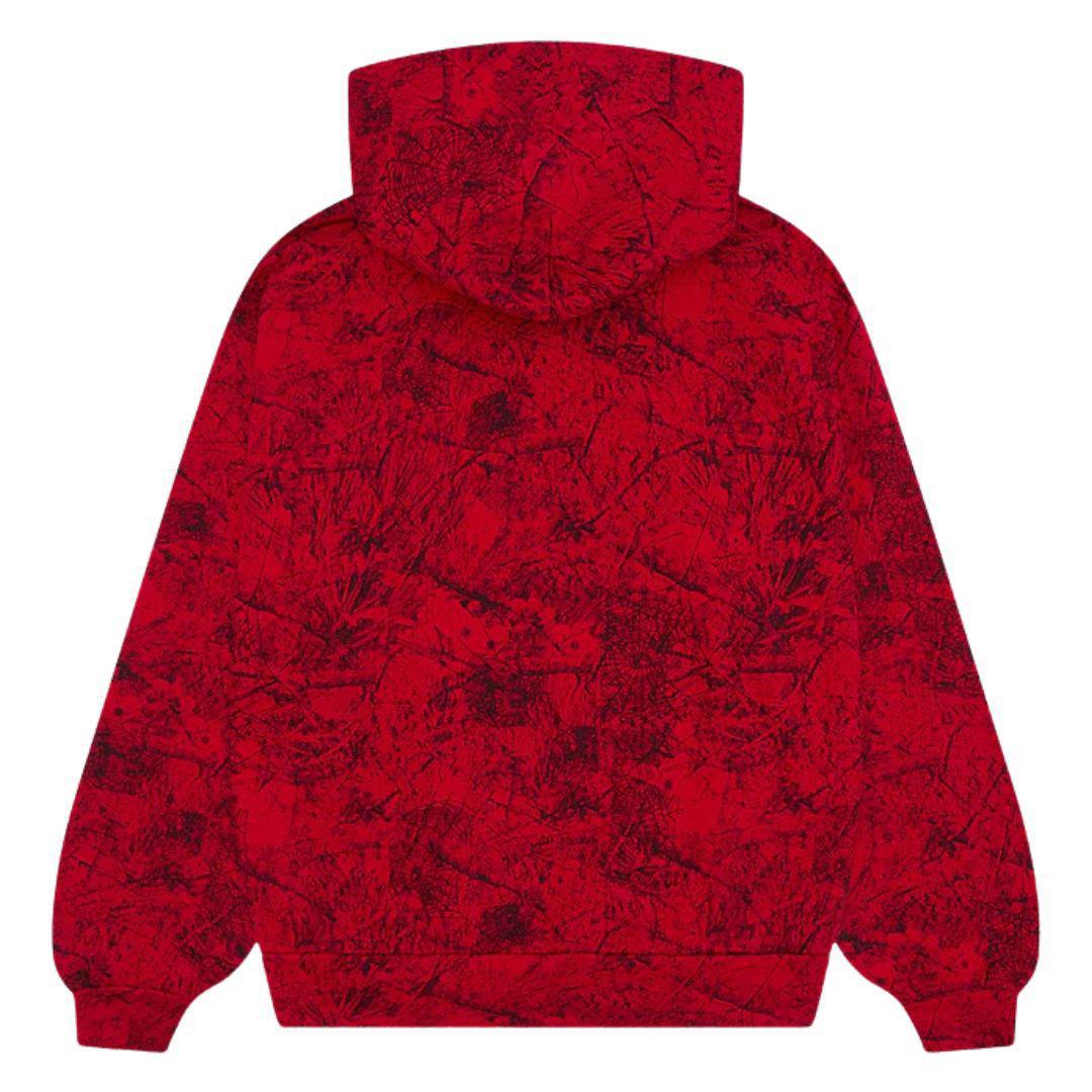 SP5DER OG WEB HOODIE TREE CAMO RED FW24 RUNWAY EDITION