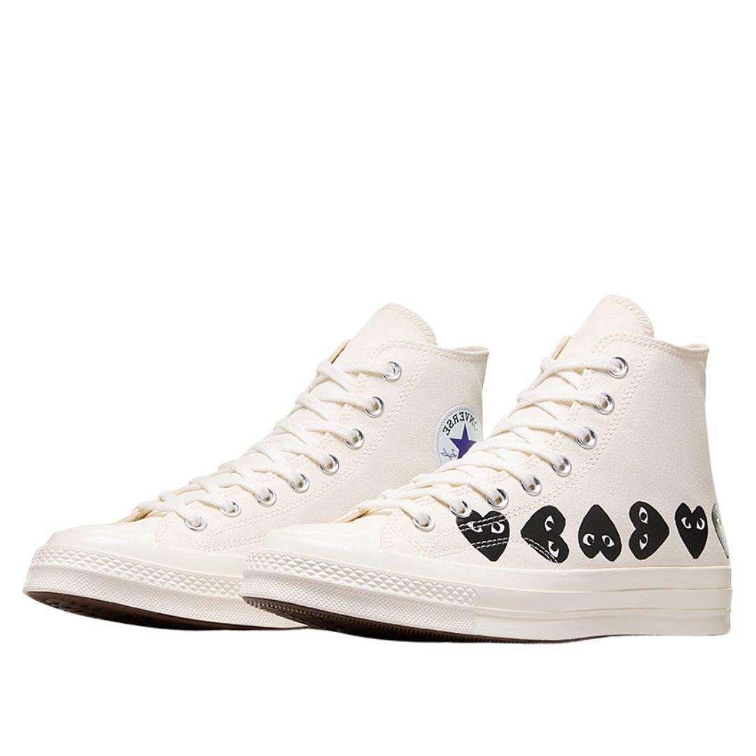 COMME DES GARÇONS CHUCK TAYLOR BLACK MULTI HEART CONVERSE WHITE