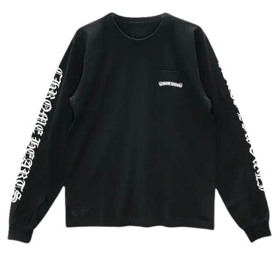 CHROME HEARTS SCROLL LOGO POCKET LONG SLEEVE BLACK