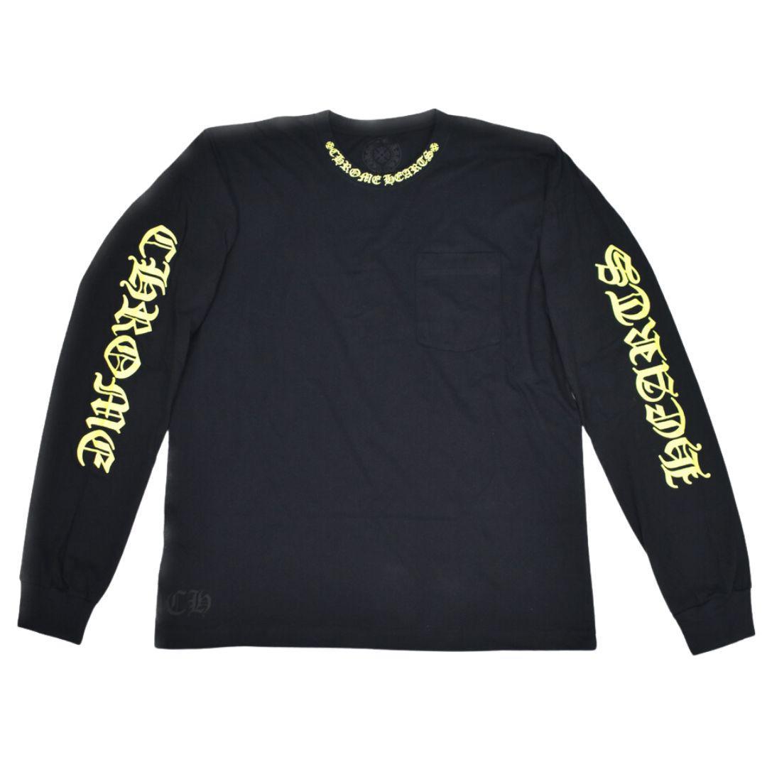 CHROME HEARTS NECK LOGO LONG SLEEVE BLACK YELLOW