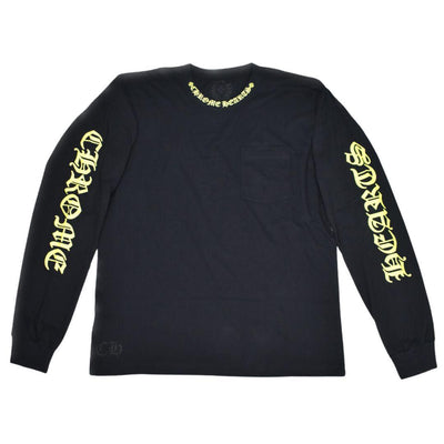 CHROME HEARTS NECK LOGO LONG SLEEVE BLACK YELLOW