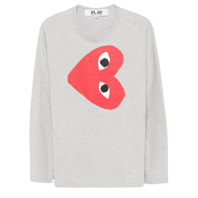 COMME DES GARÇONS PLAY SIDEWAYS HEART LONGSLEEVE GREY